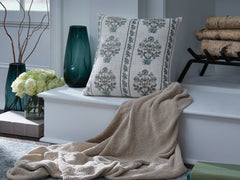 3 Brothers Decor - Ashley Furniture - Paulmour Pillows - Pillow (4/CS) / Ivory/Green/Brown - A1001105