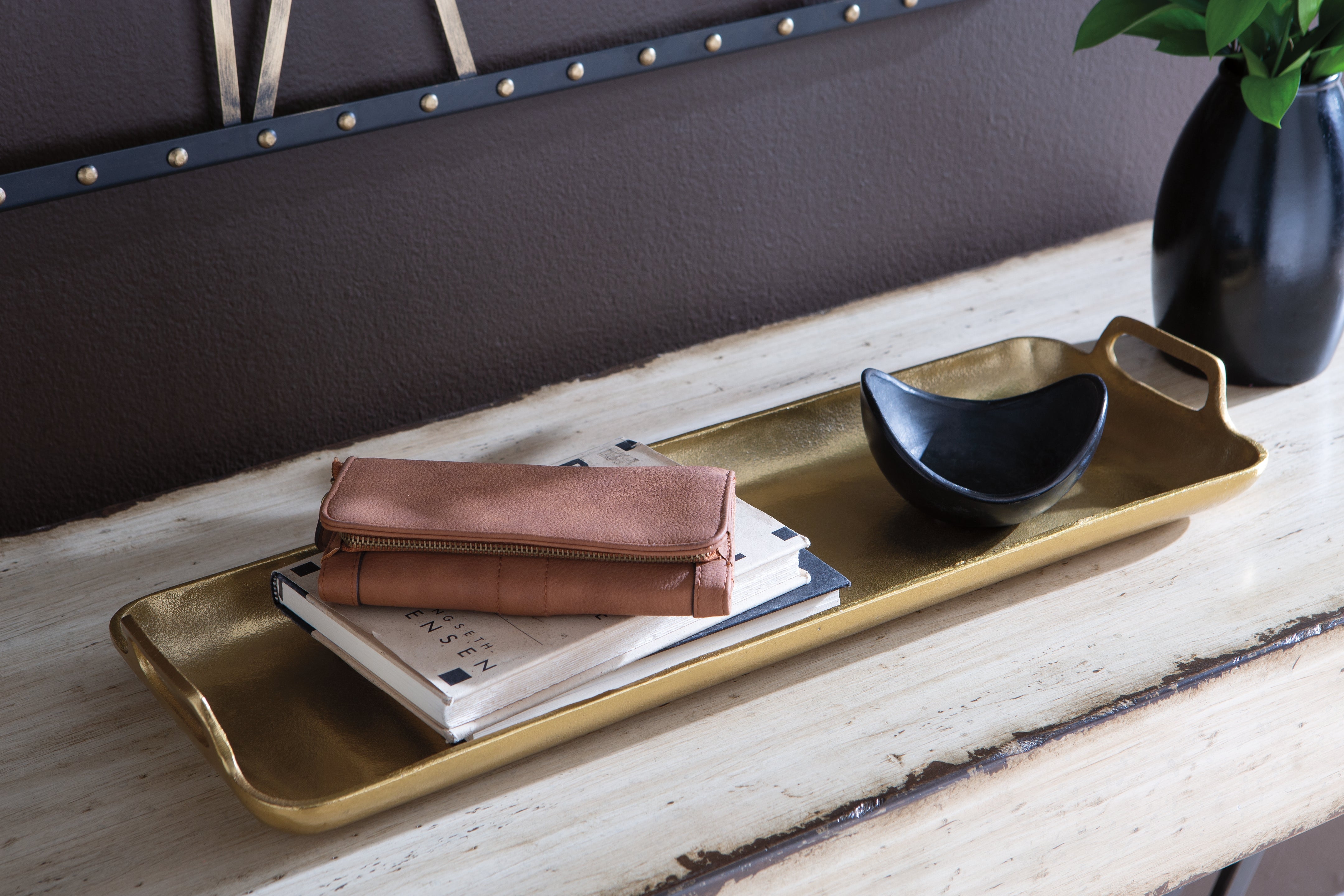 3 Brothers Decor - Ashley Furniture - Posy Tray - Tray / Gold Finish - A2000136