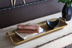 3 Brothers Decor - Ashley Furniture - Posy Tray - Tray / Gold Finish - A2000136