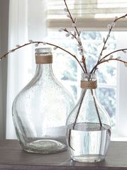 3 Brothers Decor - Ashley Furniture - Marcin Vase - Vase Set (Set of 2) / Clear - A2000246