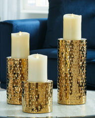 3 Brothers Decor - Ashley Furniture - Marisa Candle Holder - Candle Holder Set (3/CN) / Gold Finish - A2000461