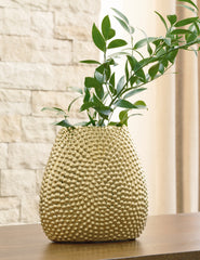 3 Brothers Decor - Ashley Furniture - Efim Vase - Vase / Gold Finish - A2000575