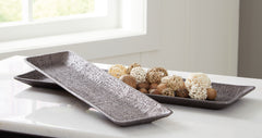 3 Brothers Decor - Ashley Furniture - Garekton Tray (Set of 2) - Tray Set (Set of 2) / Pewter Finish - A2000590