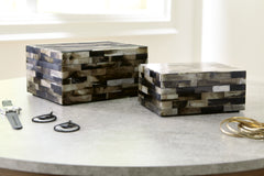 3 Brothers Decor - Ashley Furniture - Ellford Box (Set of 2) - Box Set (Set of 2) / Black/Brown/Cream - A2000596