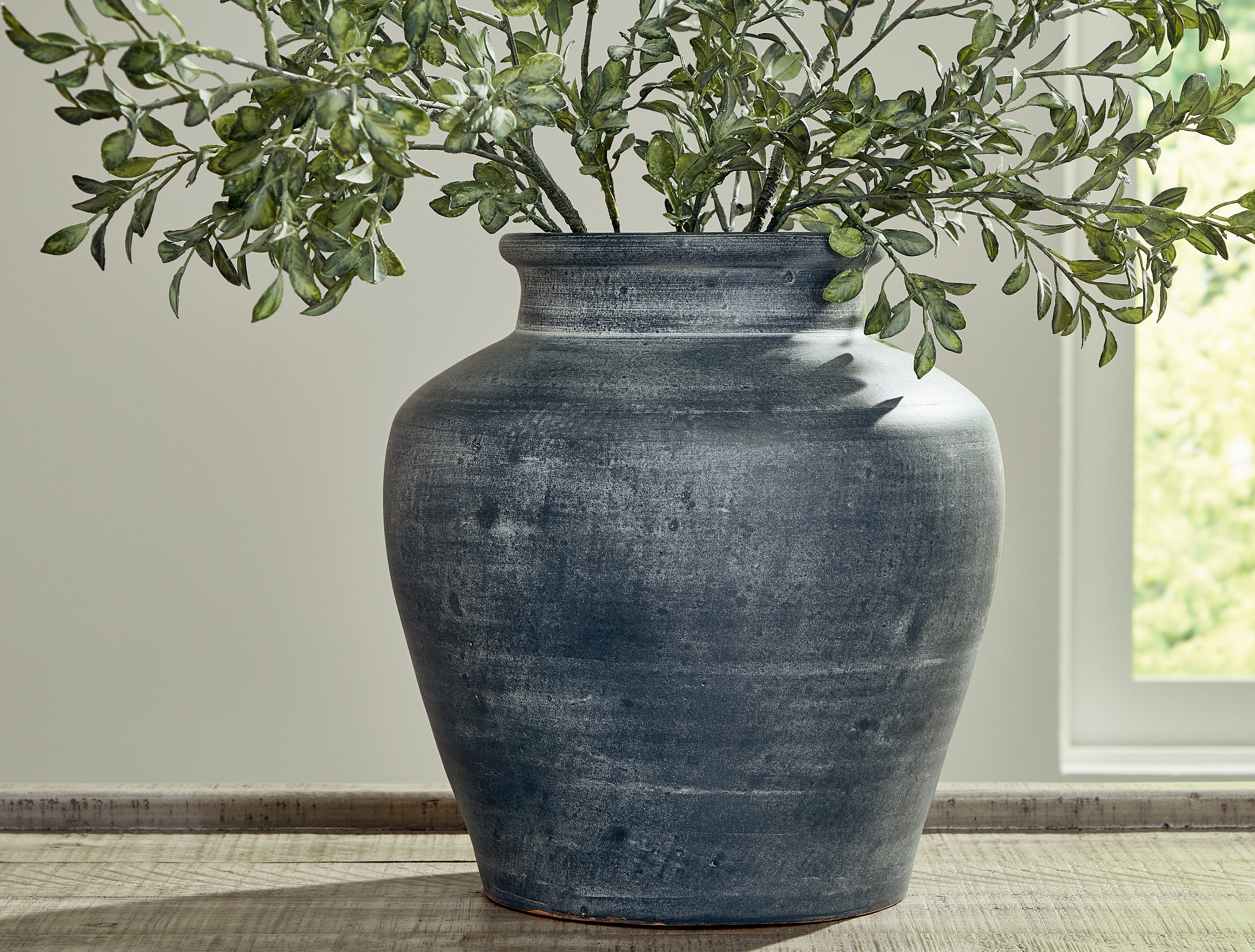 3 Brothers Decor - Ashley Furniture - Meadie Vase - Vase / Distressed Blue - A2000629
