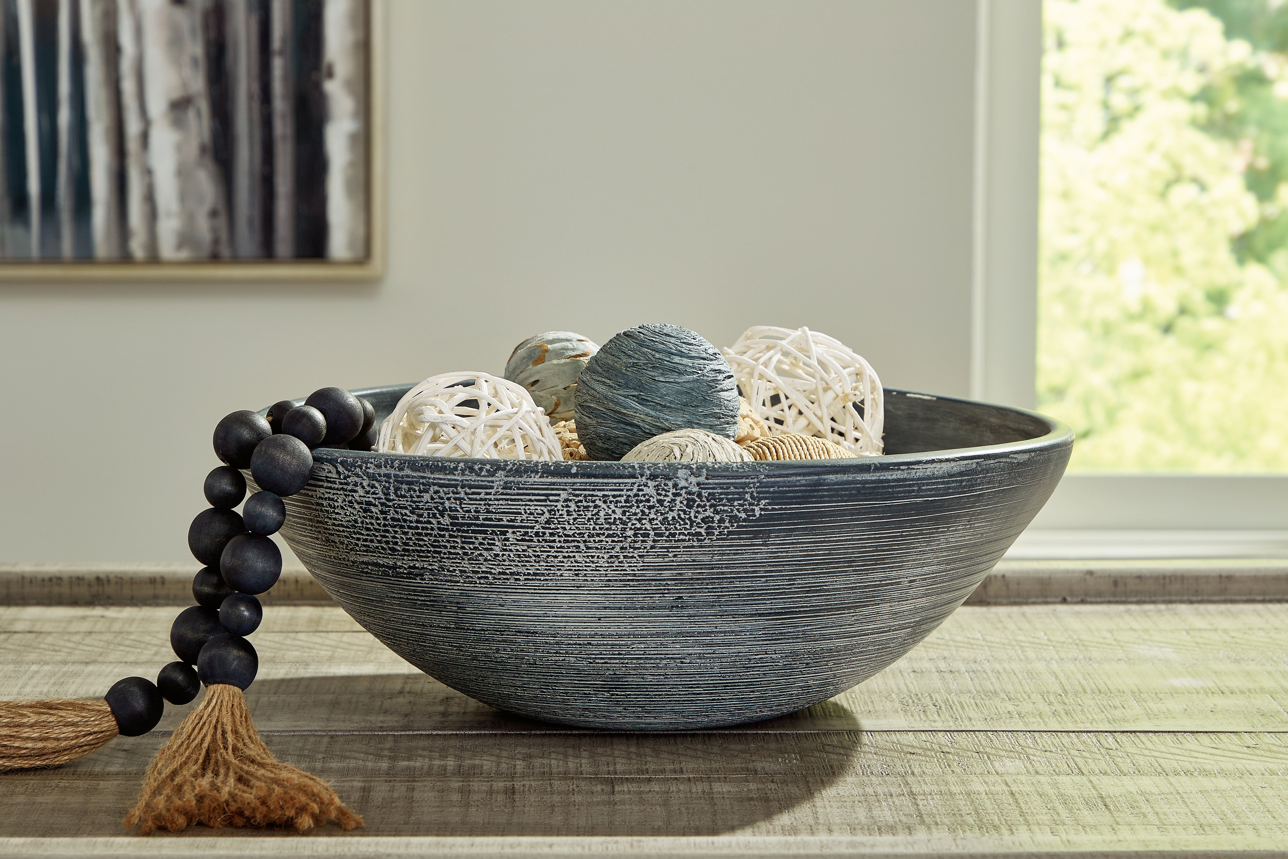 3 Brothers Decor - Ashley Furniture - Meadie Bowl - Bowl / Distressed Blue - A2000630