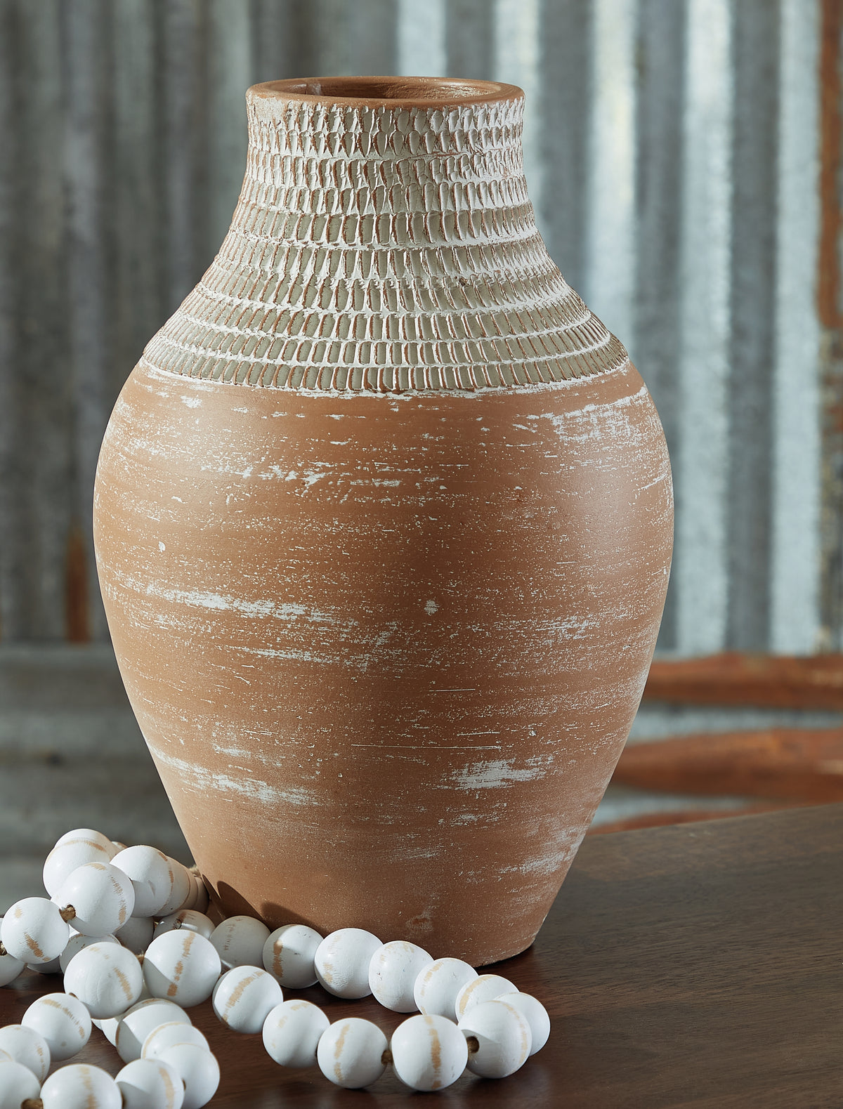 3 Brothers Decor - Ashley Furniture - Reclove Vase - Vase / Distressed White - A2000642