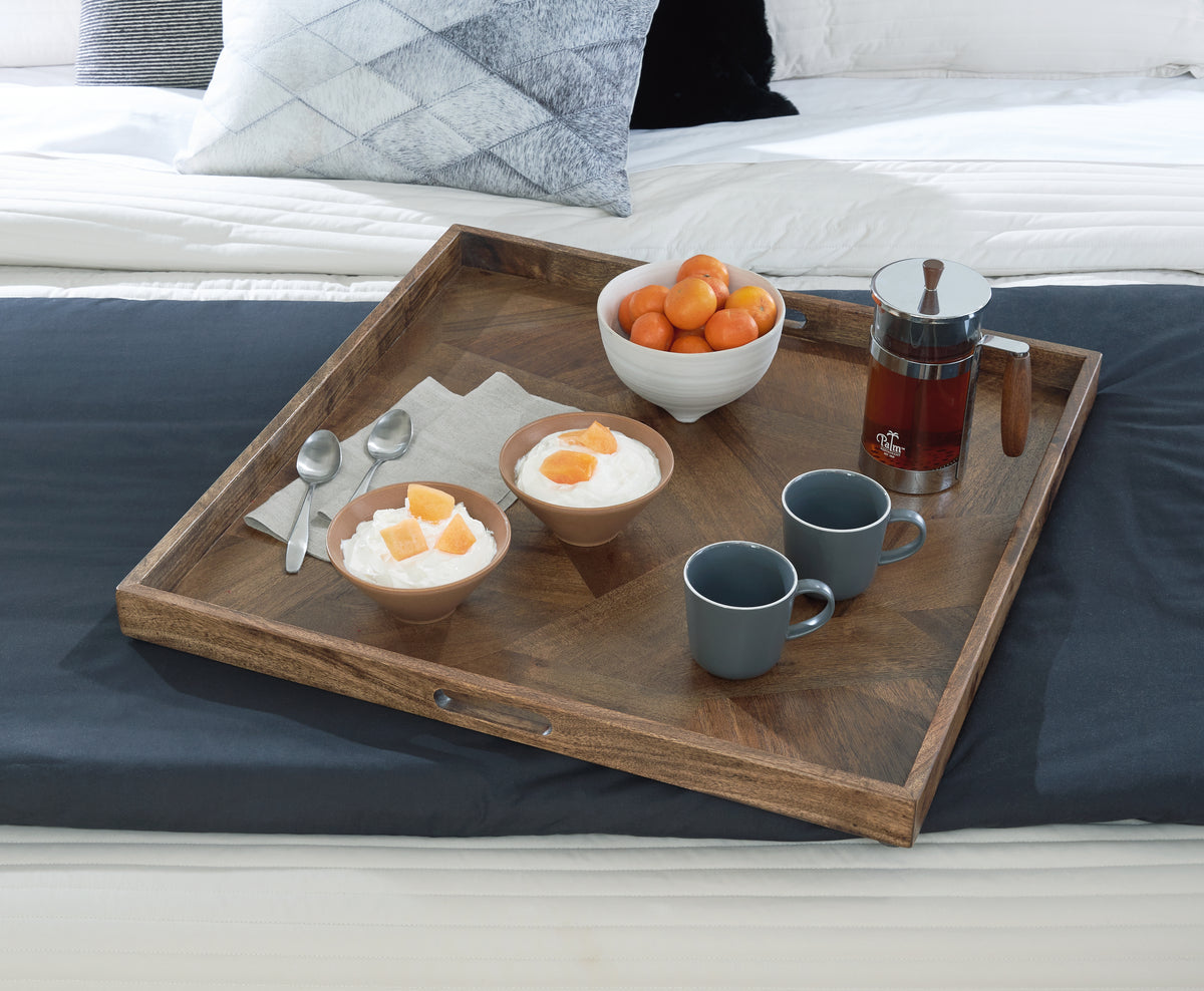 3 Brothers Decor - Ashley Furniture - Heddford Tray - Tray / Brown - A2000722