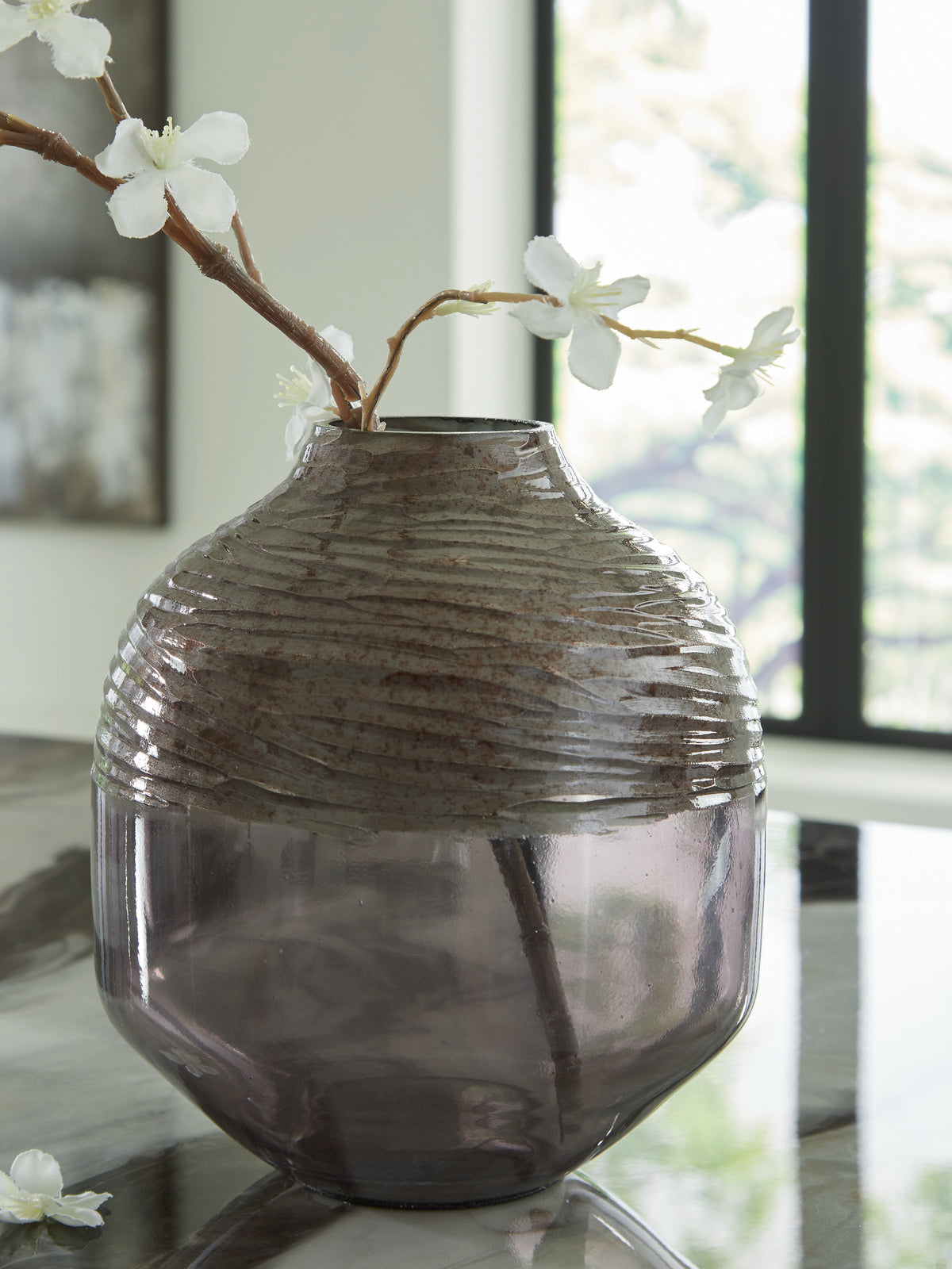 3 Brothers Decor - Ashley Furniture - Harpwick Vase - Vase / Iridescent Gray - A2000725