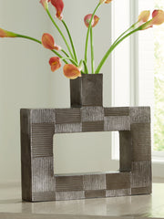 3 Brothers Decor - Ashley Furniture - Wrengrove Vase - Vase / Antique Nickel Finish - A2000753