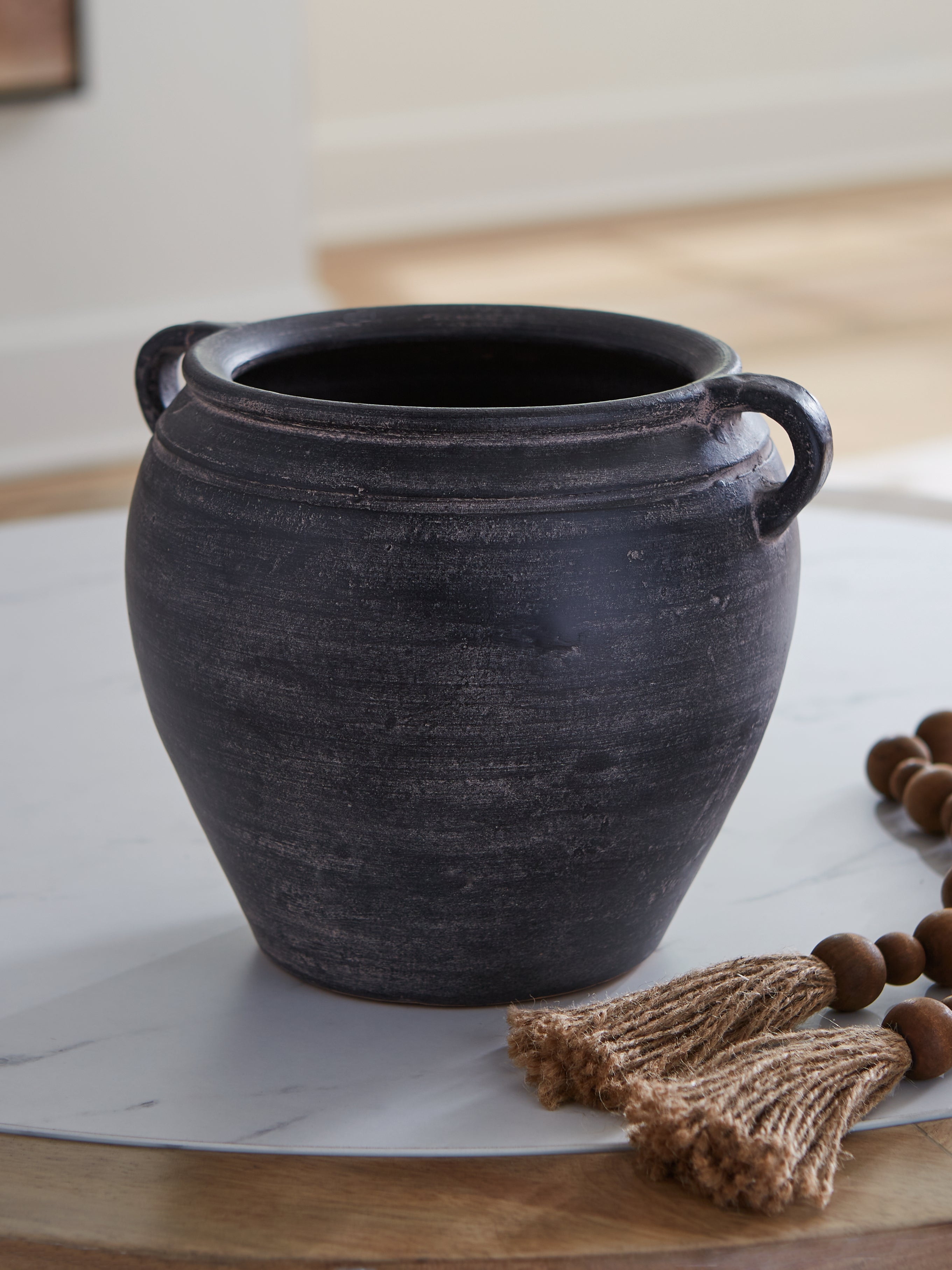 3 Brothers Decor - Ashley Furniture - Meadie Vase - Vase / Distressed Black - A2000790