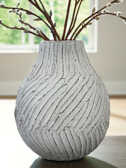 3 Brothers Decor - Ashley Furniture - Shelvie Vase - Vase / Distressed White - A2000849
