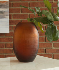 3 Brothers Decor - Ashley Furniture - Embersen Vase - Vase (2/CS) / Amber - A2900002
