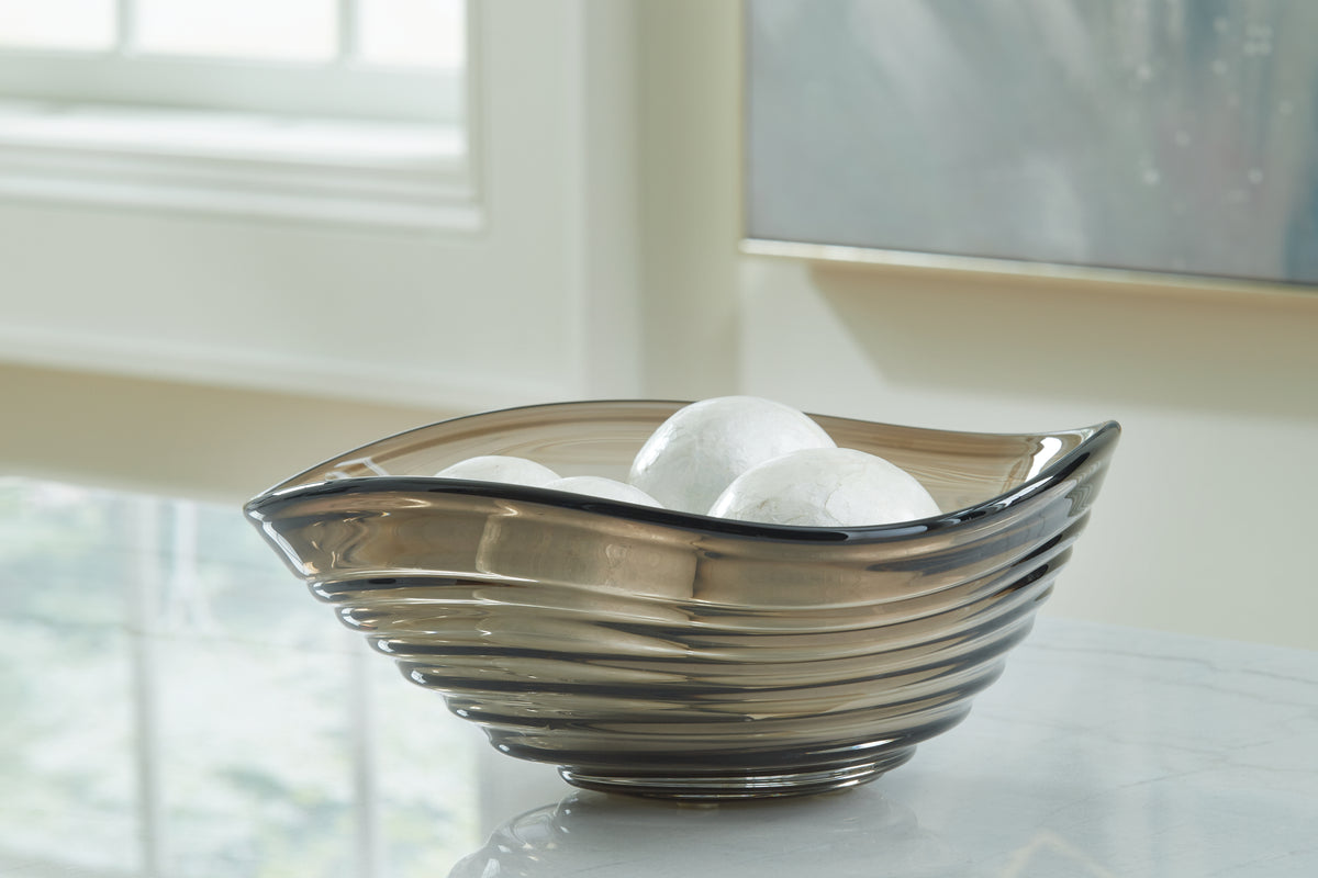 3 Brothers Decor - Ashley Furniture - Solariston Bowl - Bowl / Gray/Brown - A2900016