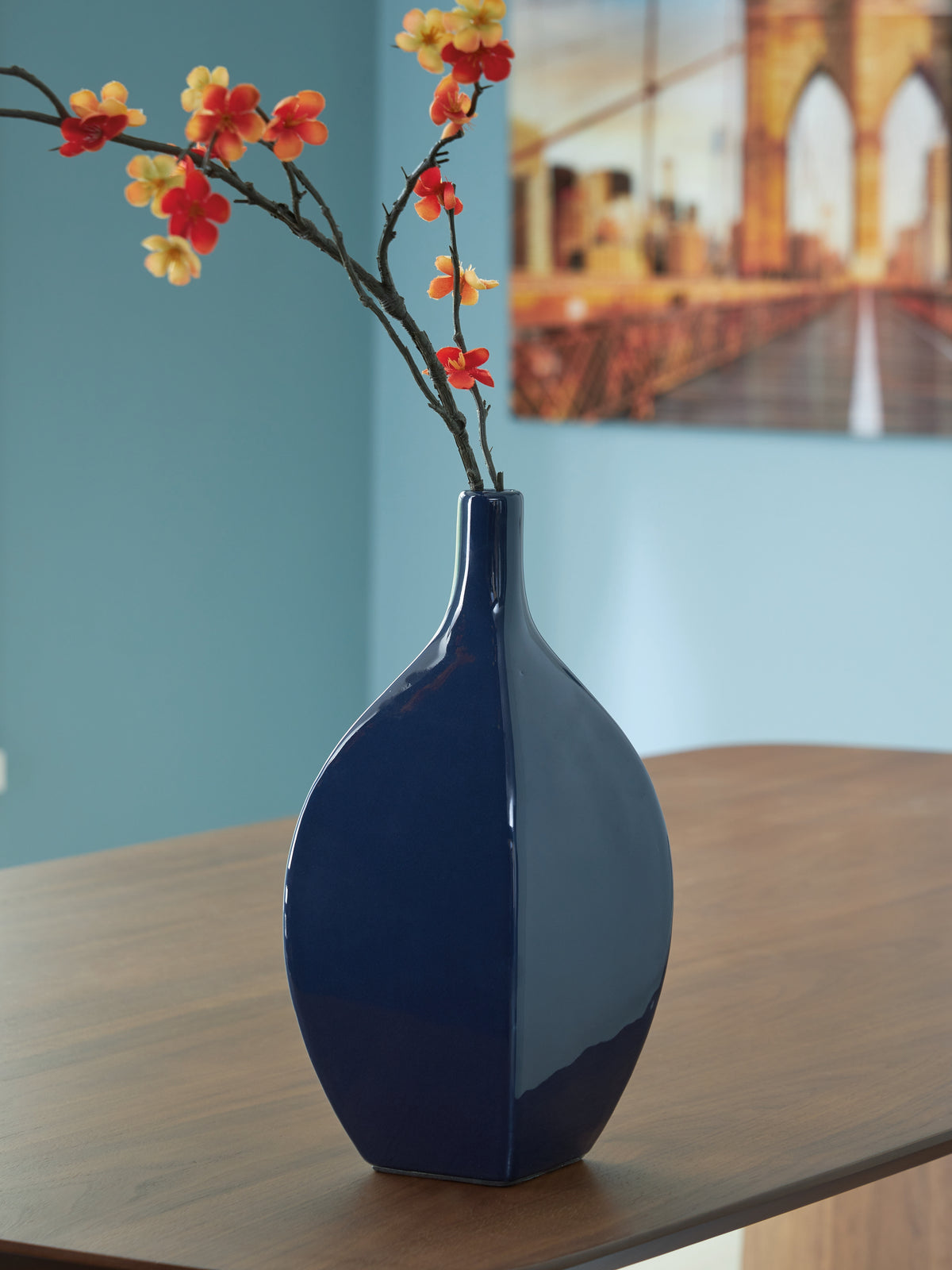 3 Brothers Decor - Ashley Furniture - Abtinson Vase - Vase / Navy - A2900032