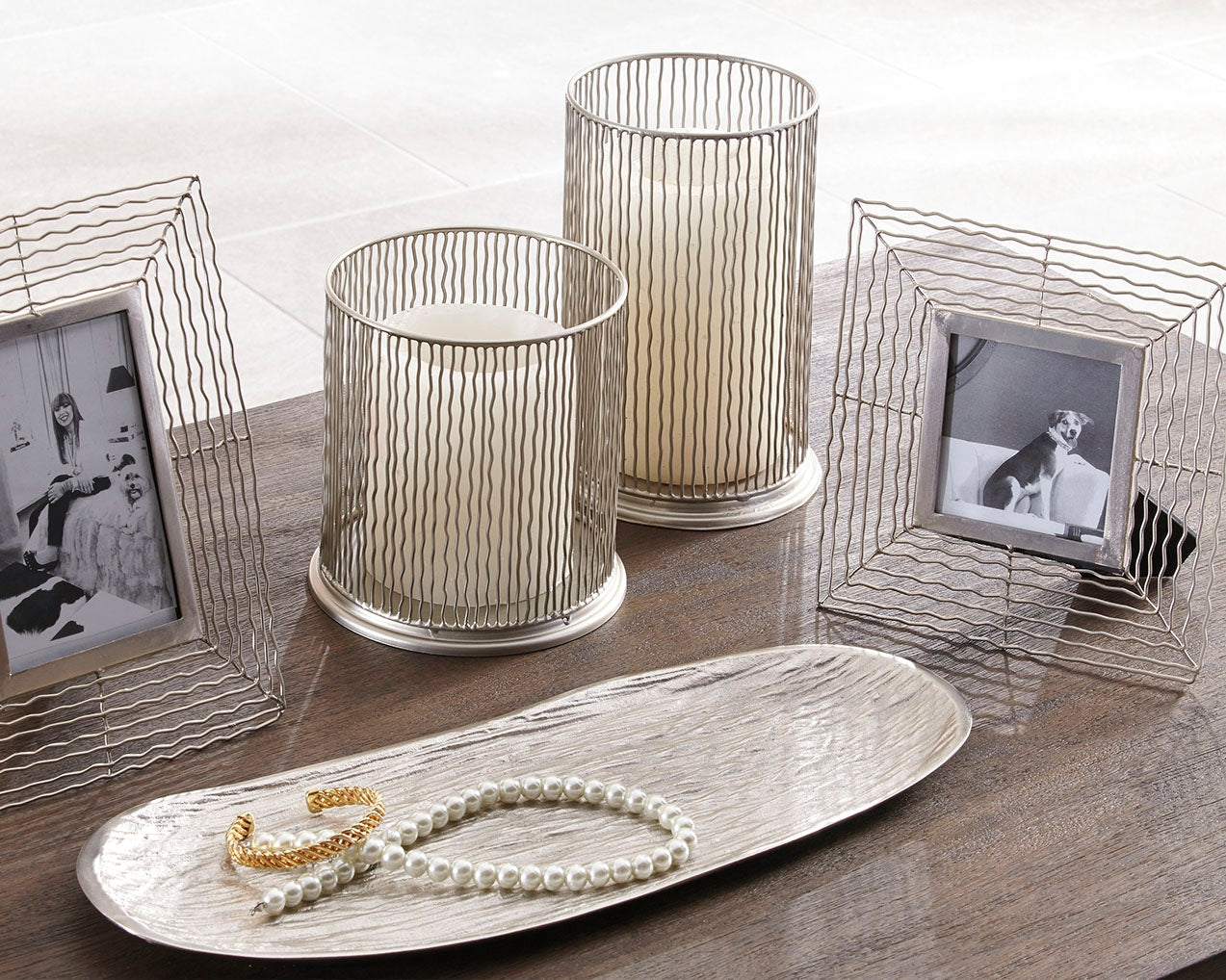 3 Brothers Decor - Ashley Furniture - Dympna Accessory Set (Set of 5) - Accessory Set (5/CN) / Silver Finish - A2C00115