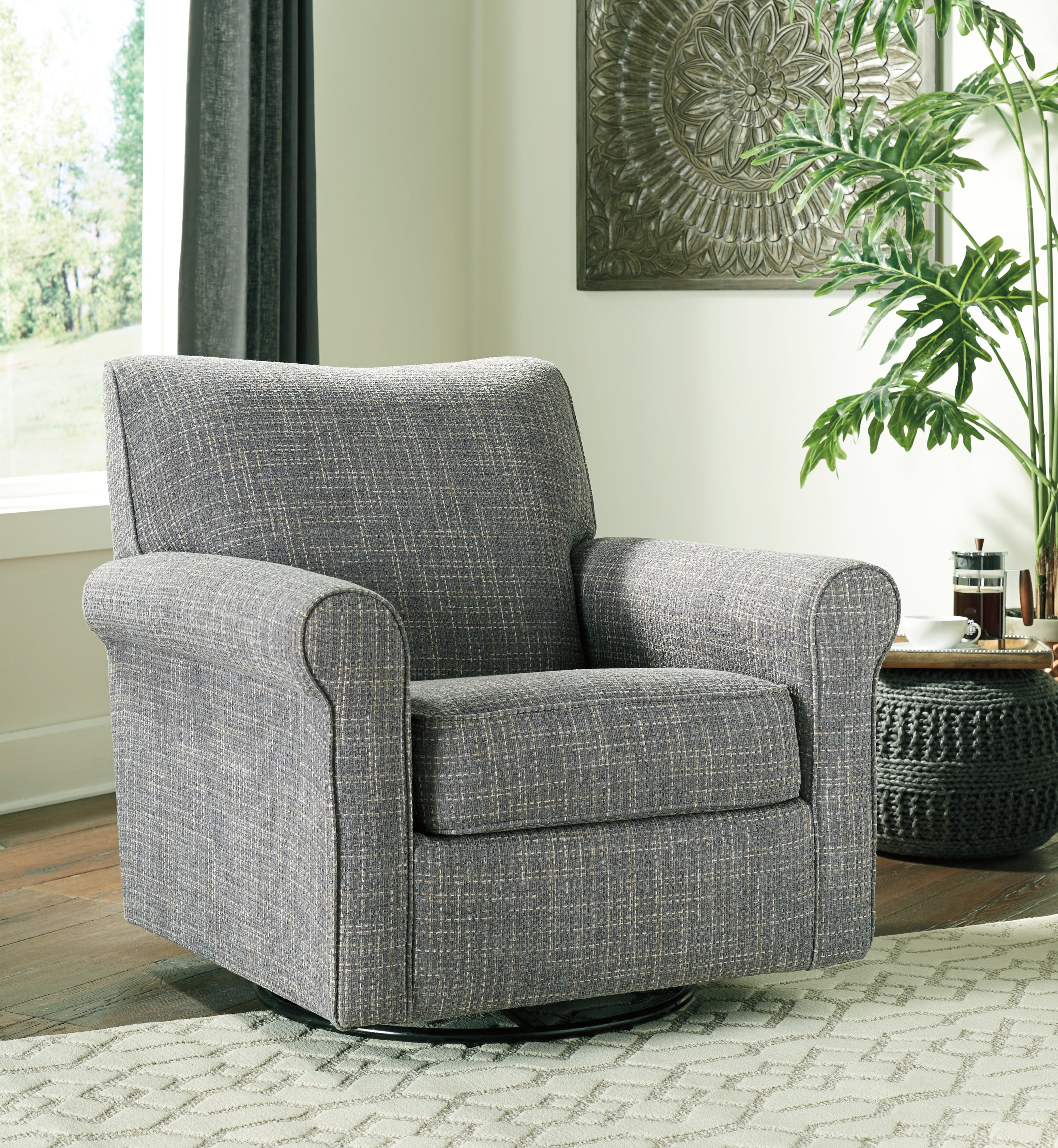 3 Brothers Decor - Ashley Furniture - Renley Accent Chair - Swivel Glider Accent Chair / Ash - A3000002