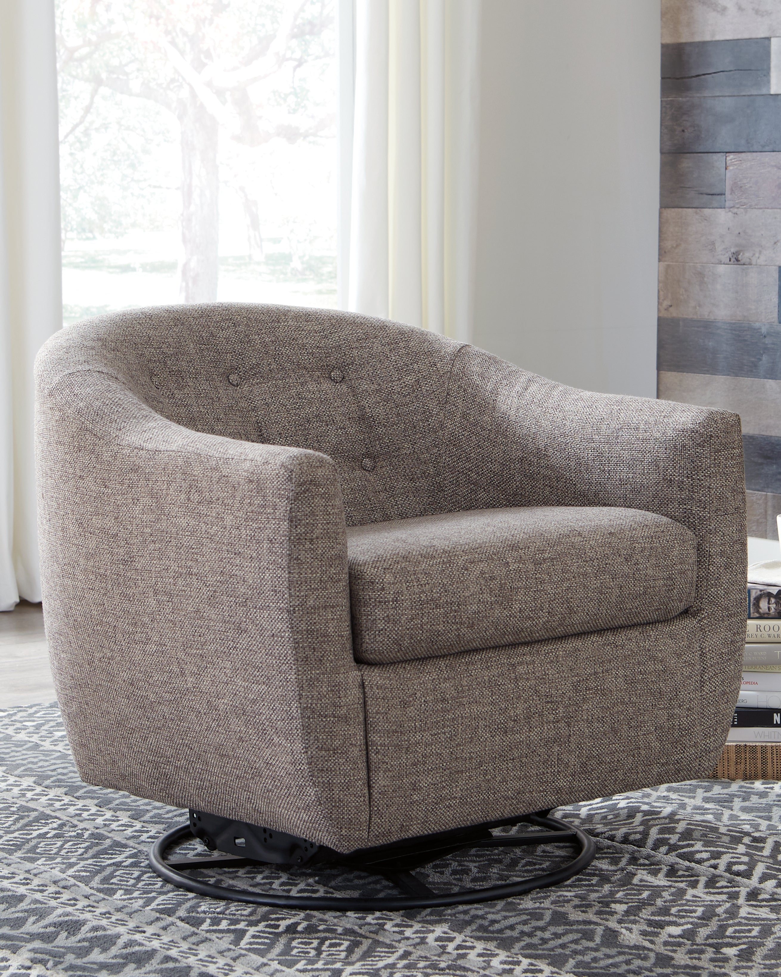 3 Brothers Decor - Ashley Furniture - Upshur Accent Chair - Swivel Glider Accent Chair / Taupe - A3000003
