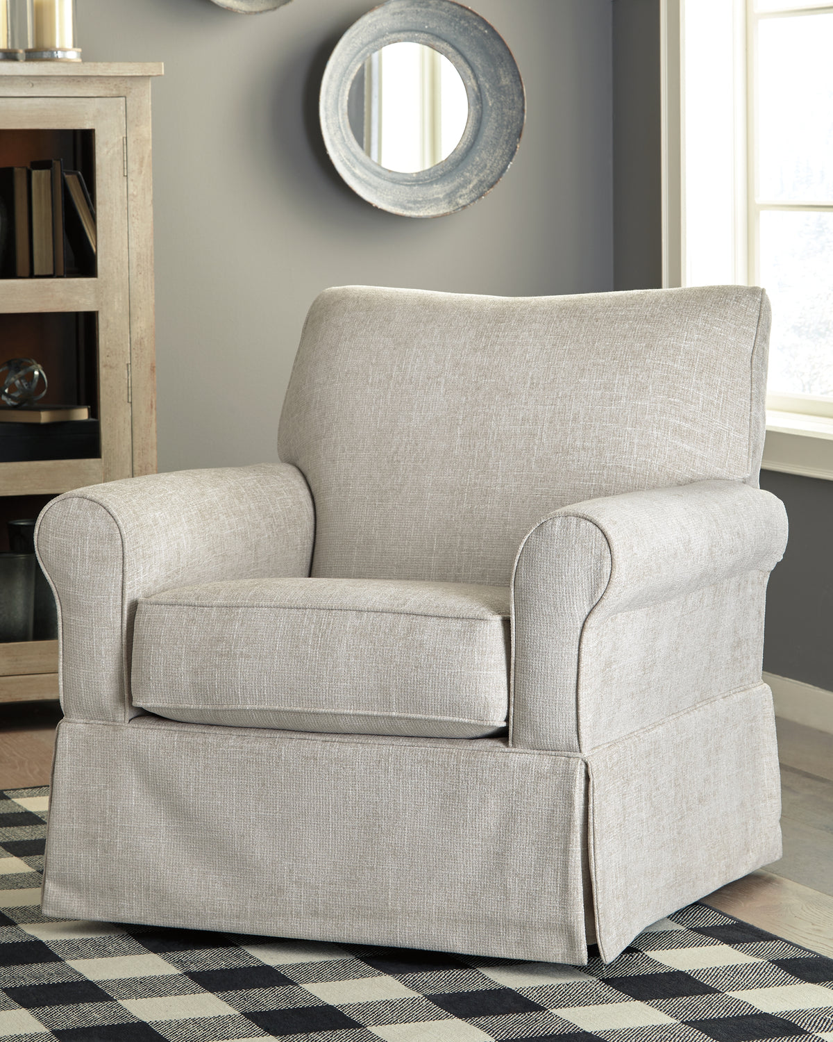3 Brothers Decor - Ashley Furniture - Searcy Accent Chair - Swivel Glider Accent Chair / Quartz - A3000006