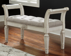 3 Brothers Decor - Ashley Furniture - Realyn Accent Bench - Accent Bench / Antique White / 46"W x 16"D x 26"H - A3000157