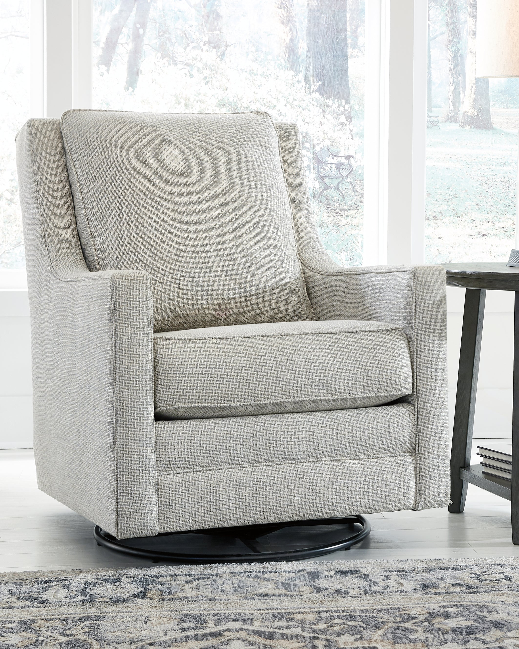 3 Brothers Decor - Ashley Furniture - Kambria Swivel Glider Accent Chair - Swivel Glider Accent Chair / Frost - A3000206