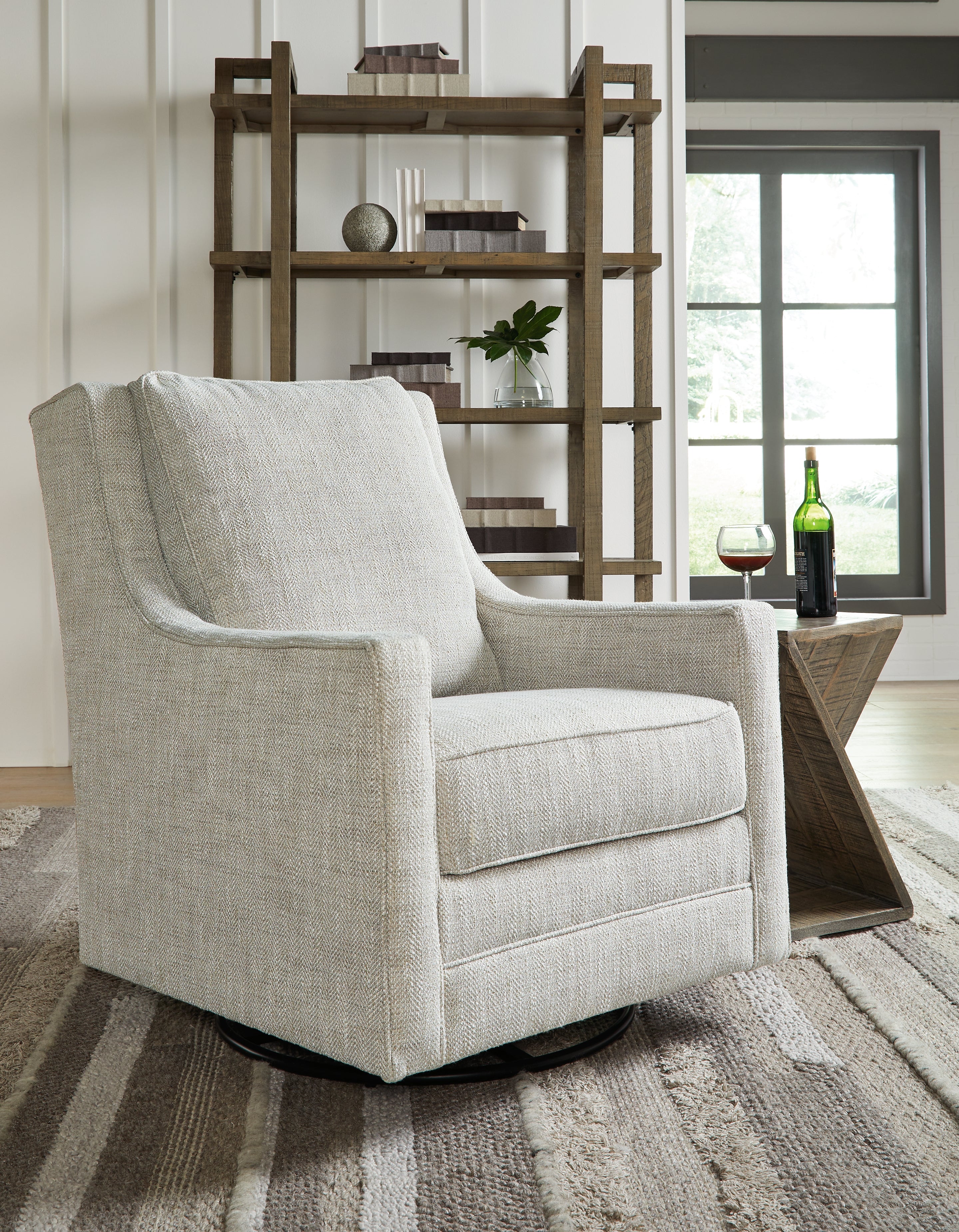 3 Brothers Decor - Ashley Furniture - Kambria Swivel Glider Accent Chair - Swivel Glider Accent Chair / Fog - A3000265