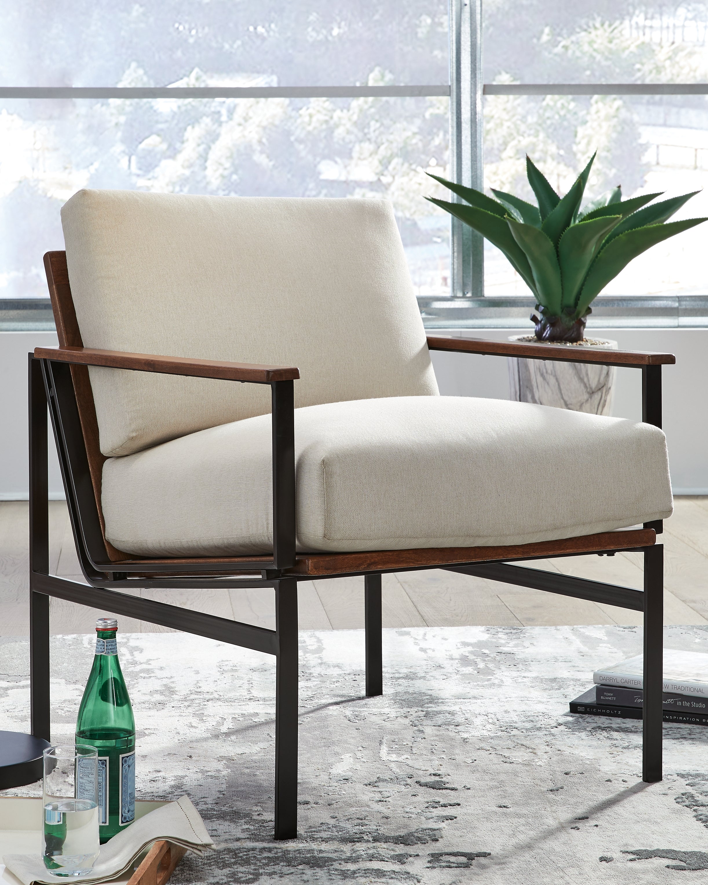 3 Brothers Decor - Ashley Furniture - Tilden Accent Chair - Accent Chair / Ivory/Brown - A3000271