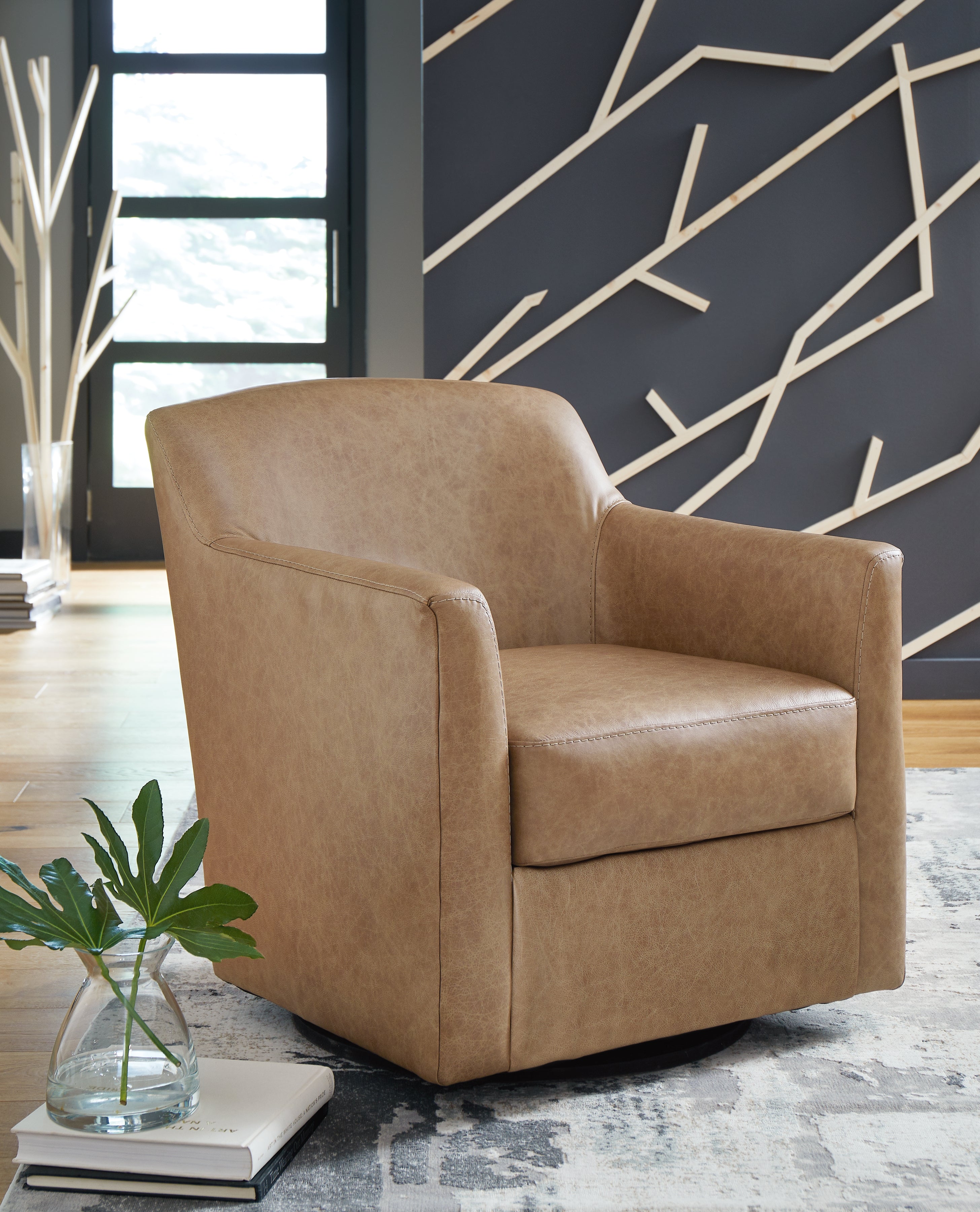 3 Brothers Decor - Ashley Furniture - Bradney Swivel Accent Chair - Swivel Accent Chair / Tumbleweed - A3000323