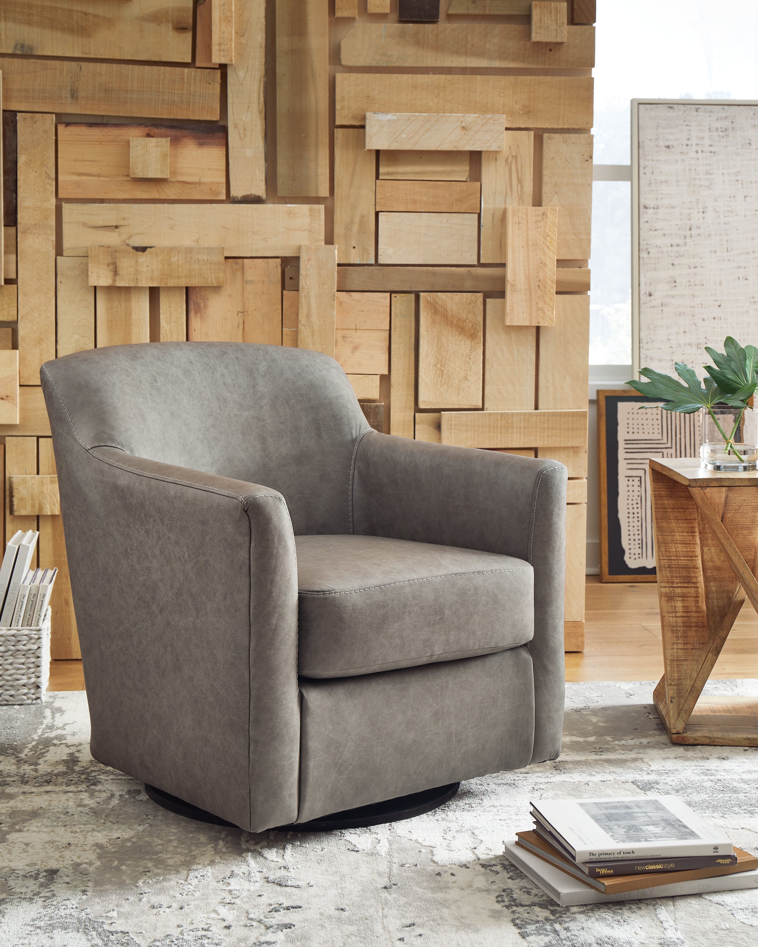 3 Brothers Decor - Ashley Furniture - Bradney Swivel Accent Chair - Swivel Accent Chair / Fossil - A3000324