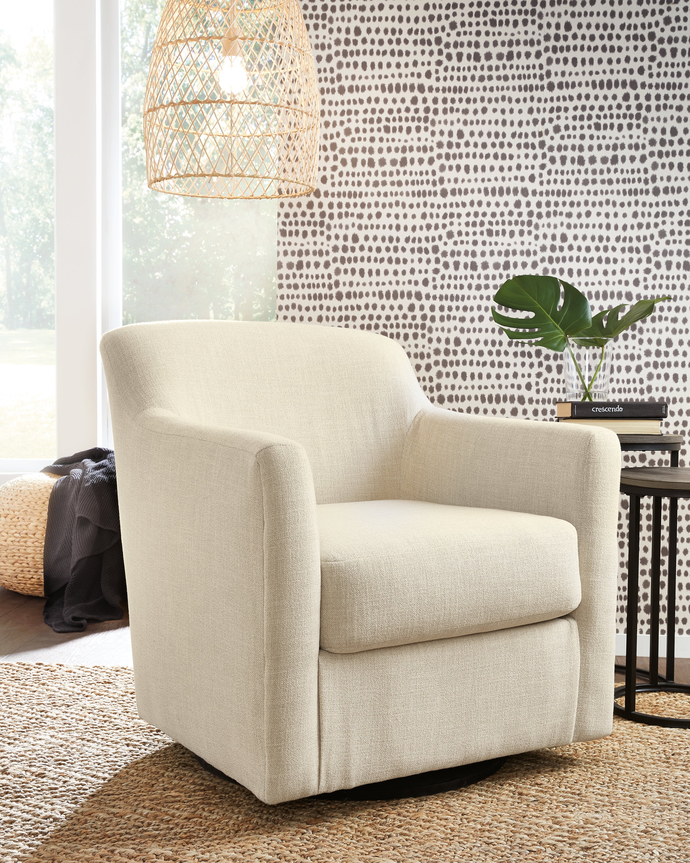 3 Brothers Decor - Ashley Furniture - Bradney Swivel Accent Chair - Swivel Accent Chair / Linen - A3000325