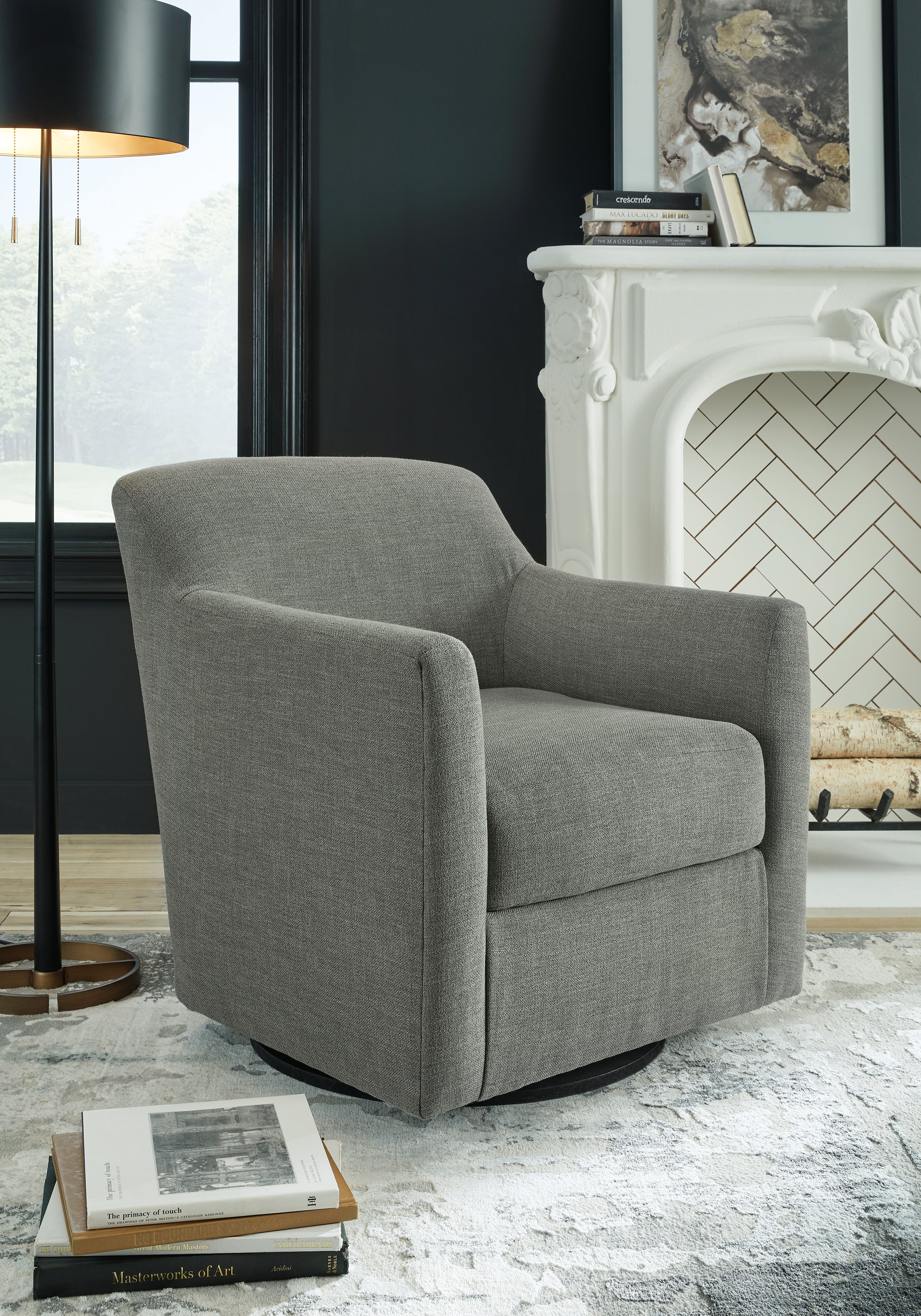 3 Brothers Decor - Ashley Furniture - Bradney Swivel Accent Chair - Swivel Accent Chair / Smoke - A3000326