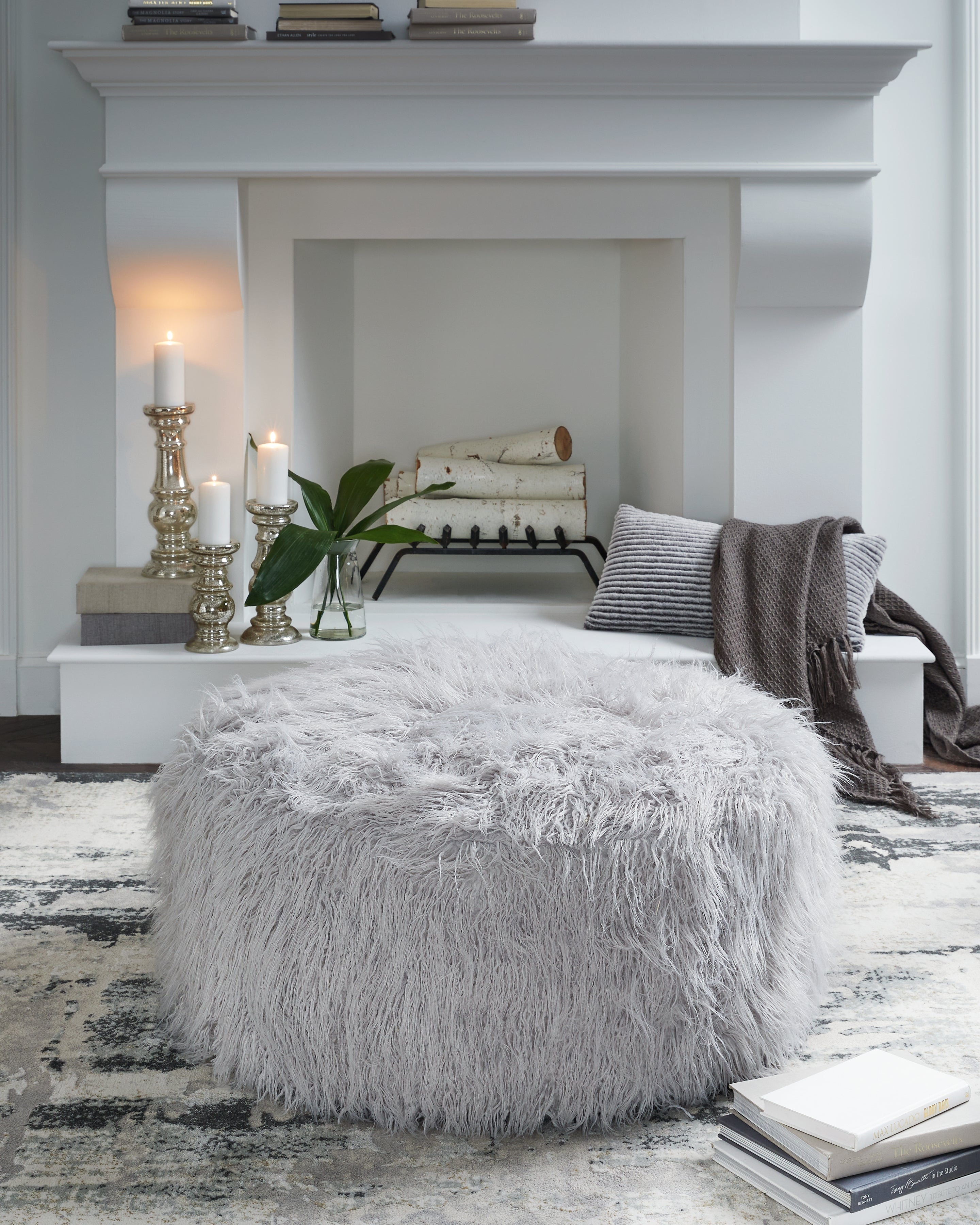3 Brothers Decor - Ashley Furniture - Galice Living Room - Oversized Accent Ottoman / Light Gray - A3000333