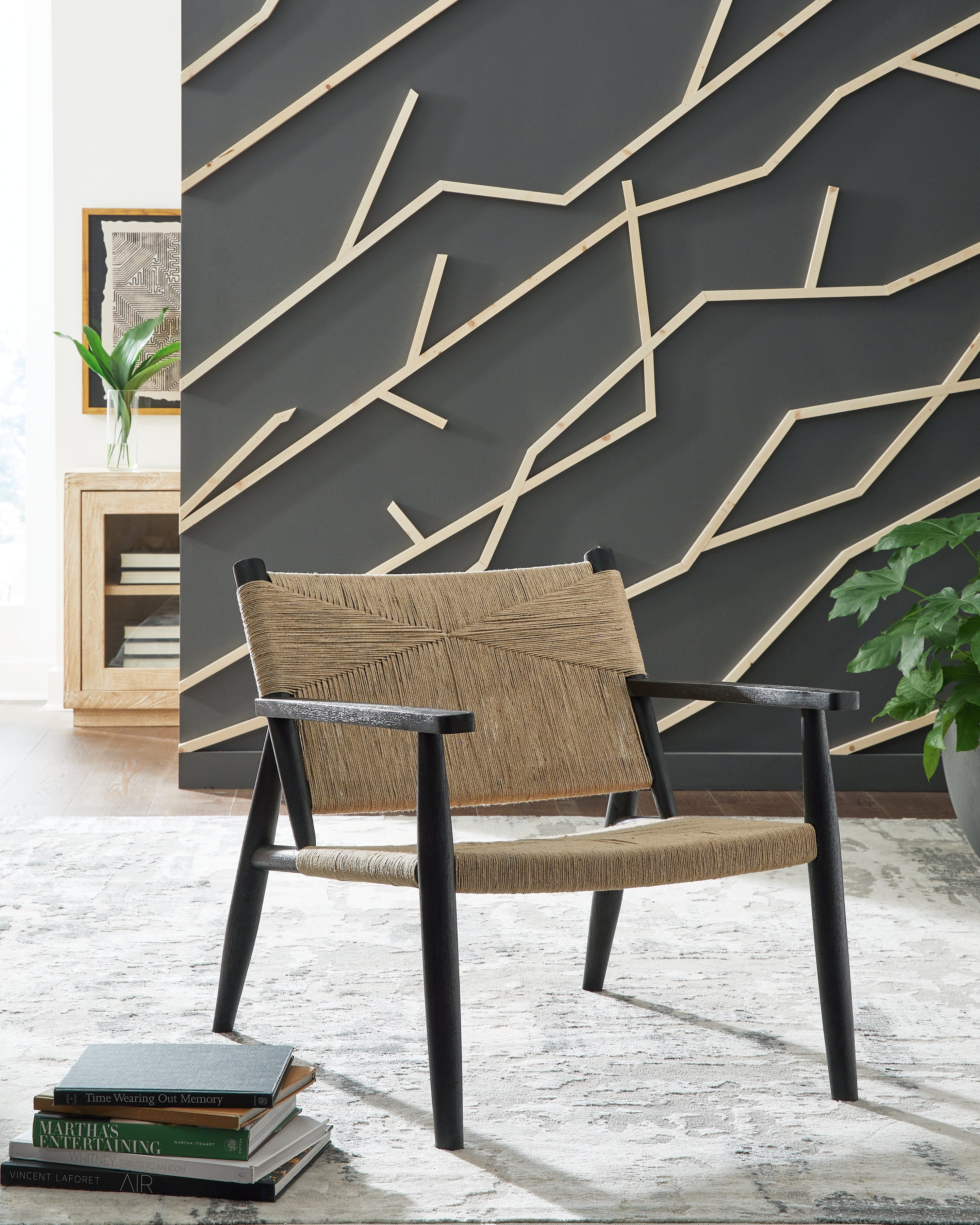 3 Brothers Decor - Ashley Furniture - Halfmore Accent Chair - Accent Chair / Black/Natural - A3000672