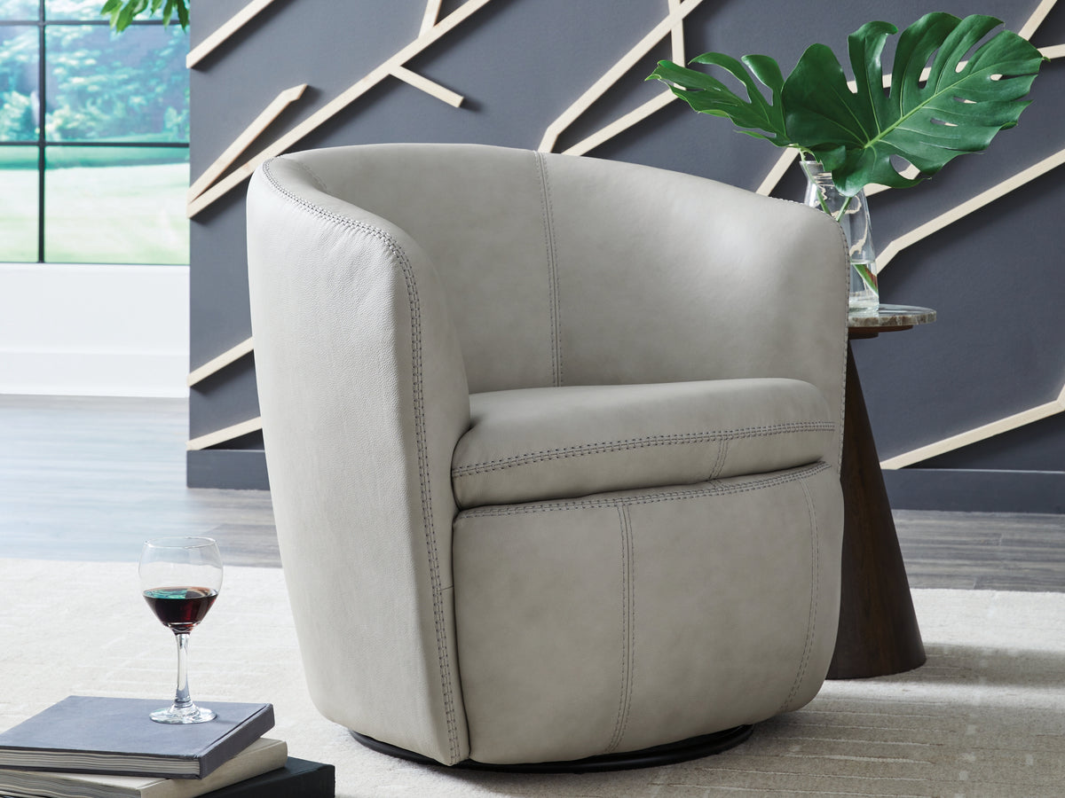 3 Brothers Decor - Ashley Furniture - Kierreys Swivel Accent Chair - Swivel Accent Chair / Bone - A3000703