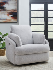 3 Brothers Decor - Ashley Furniture - Alainmont Next-Gen Nuvella Swivel Power Recliner - Swivel Power Recliner / Stone - A3000739