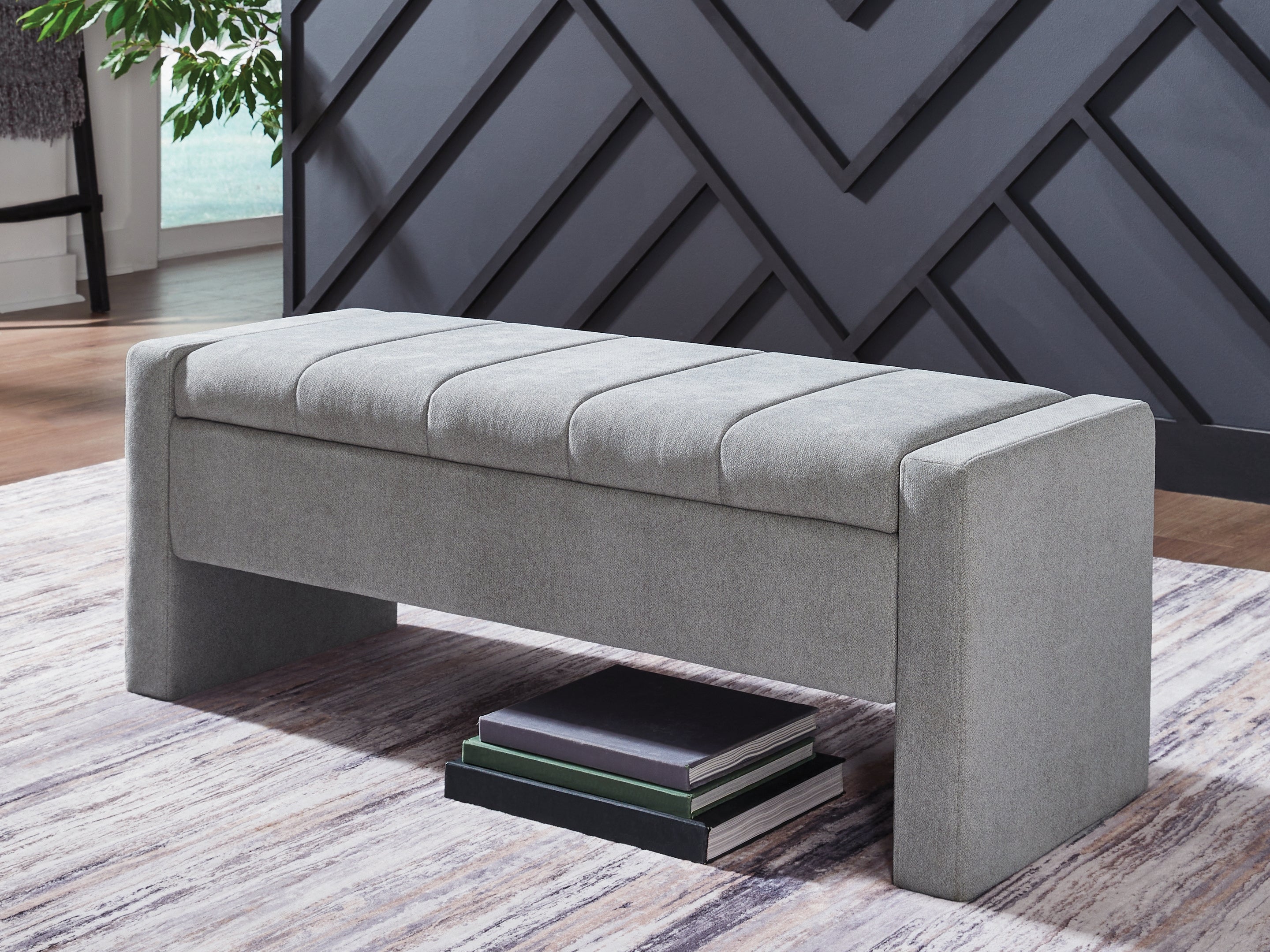 3 Brothers Decor - Ashley Furniture - Akselman Storage Bench - Storage Bench / Gray / 50"W x 19"D x 19"H - A3000744