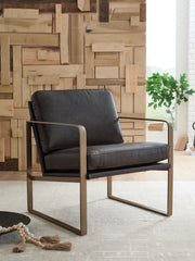 3 Brothers Decor - Ashley Furniture - Bradett Accent Chair - Accent Chair / Dark Brown/Gold Finish - A3000763