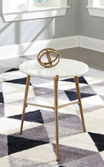3 Brothers Decor - Ashley Furniture - Chadton Accent Table - Accent Table / White/Gold Finish - A4000004
