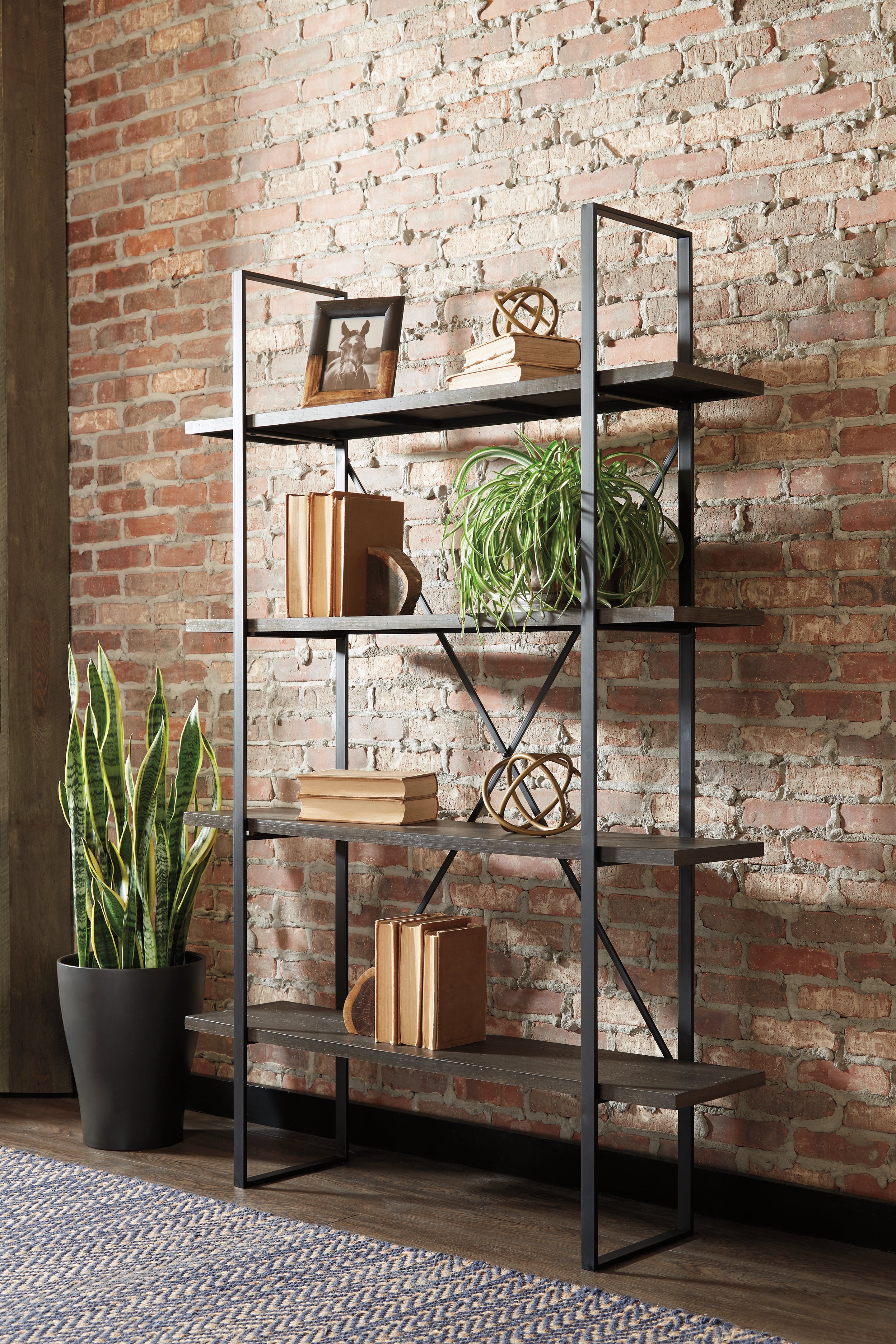 3 Brothers Decor - Ashley Furniture - Gilesgrove Bookcase - Bookcase / Black/Gray - A4000017
