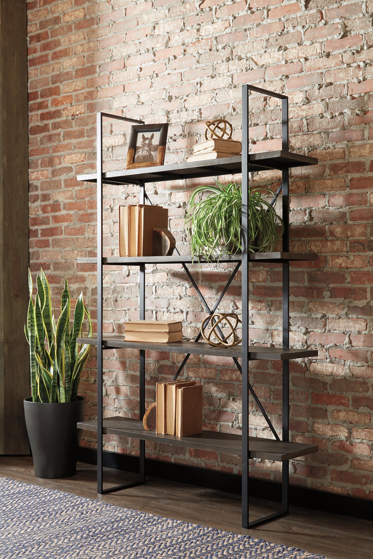 3 Brothers Decor - Ashley Furniture - Gilesgrove Bookcase - Bookcase / Black/Gray - A4000017