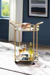 3 Brothers Decor - Ashley Furniture - Wynora Bar Cart - Bar Cart / Gold - A4000099