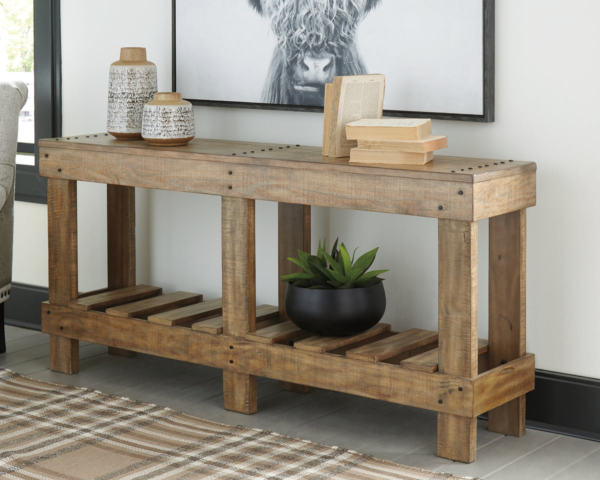 3 Brothers Decor - Ashley Furniture - Susandeer Sofa/Console Table - Console Sofa Table / Brown - A4000219