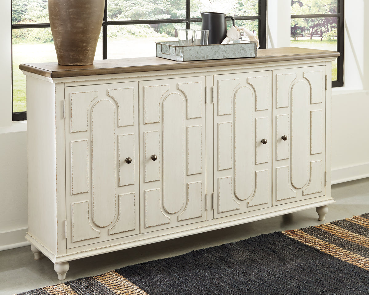 3 Brothers Decor - Ashley Furniture - Roranville Accent Cabinet - Accent Cabinet / Antique White - A4000268