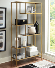 3 Brothers Decor - Ashley Furniture - Frankwell Bookcase - Bookcase / Gold Finish - A4000286
