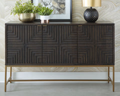 3 Brothers Decor - Ashley Furniture - Elinmore Accent Cabinet - Accent Cabinet / Brown/Gold Finish - A4000316