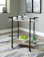 3 Brothers Decor - Ashley Furniture - Waylowe Bar Cart - Bar Cart / Brown/Black - A4000389