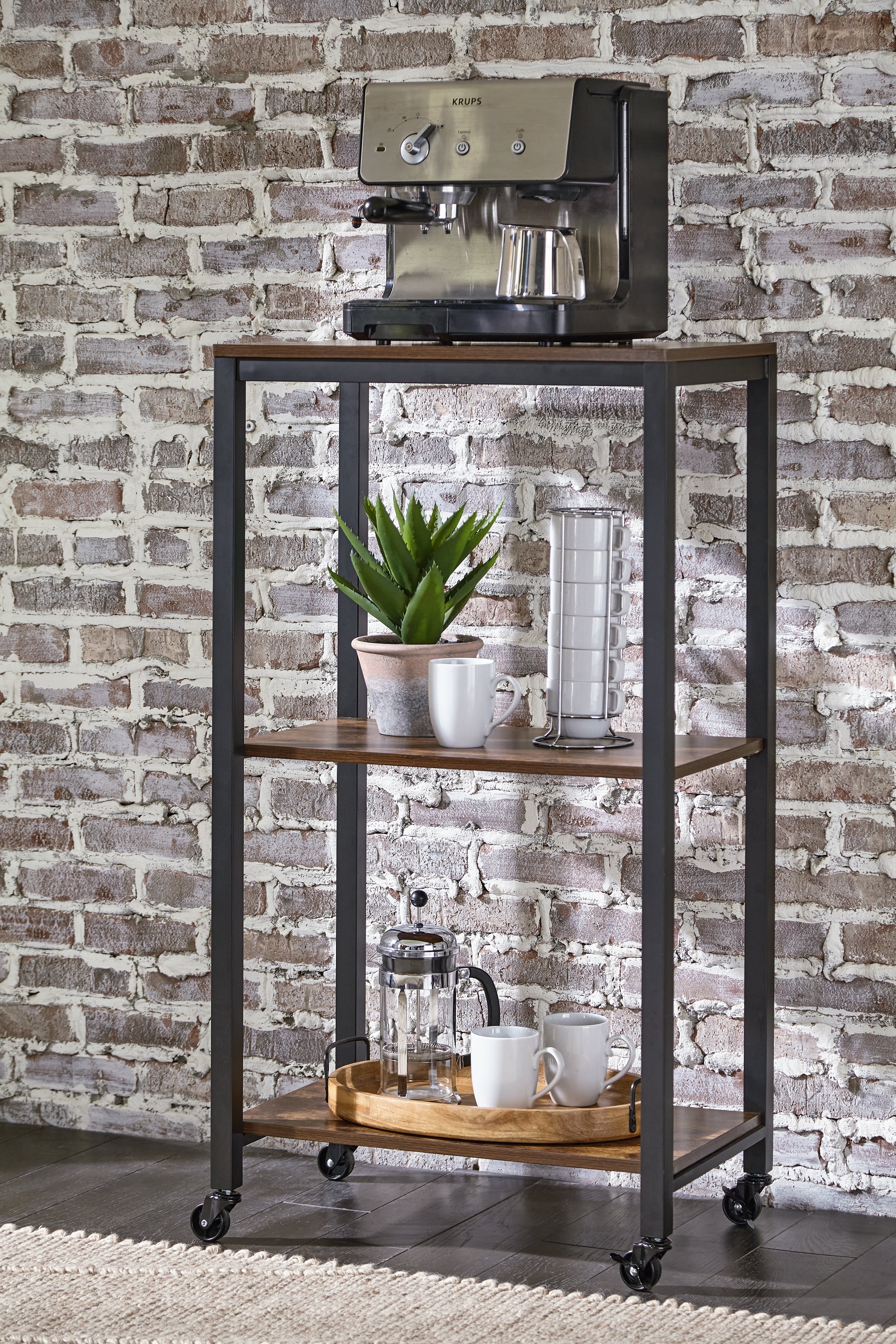 3 Brothers Decor - Ashley Furniture - Bevinfield Bar Cart - Bar Cart / Brown/Black - A4000394