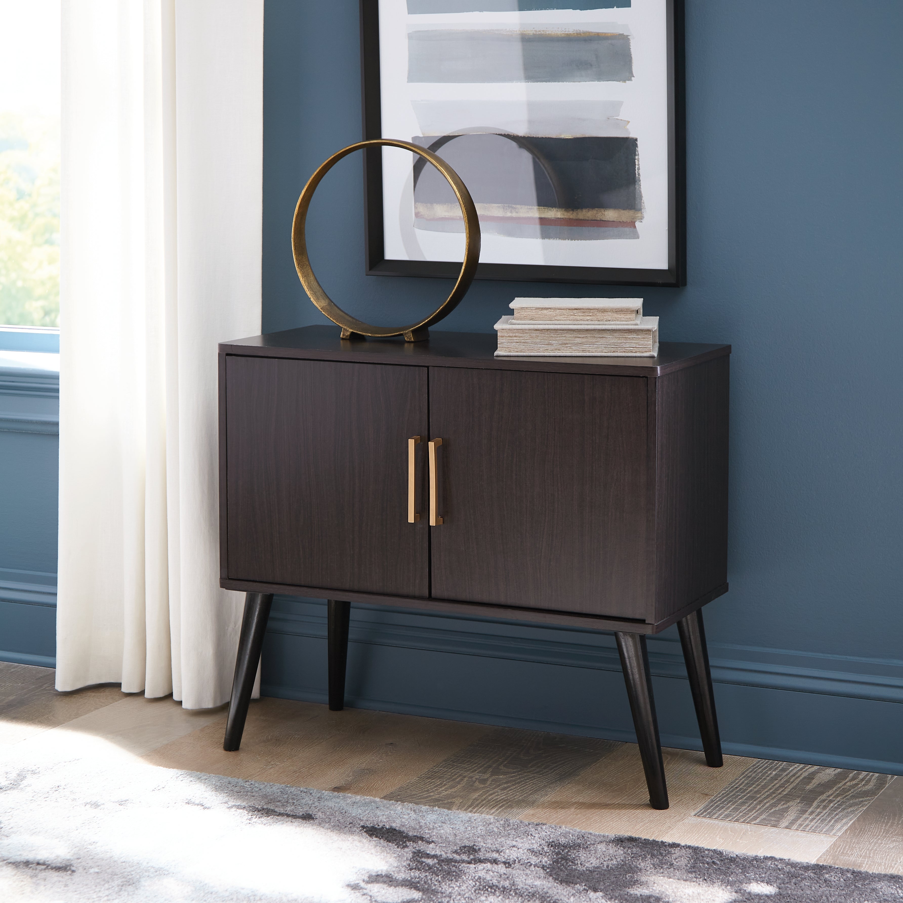 3 Brothers Decor - Ashley Furniture - Orinfield Accent Cabinet - Accent Cabinet / Dark Brown - A4000399