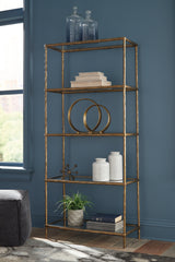 3 Brothers Decor - Ashley Furniture - Ryandale Bookcase - Bookcase / Antique Brass Finish - A4000441