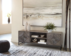 3 Brothers Decor - Ashley Furniture - Treybrook Accent Cabinet - Accent Cabinet / Distressed Gray - A4000512